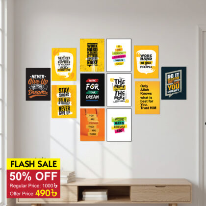 12 Piece motivational quotes pvc wall board for room decoraiton