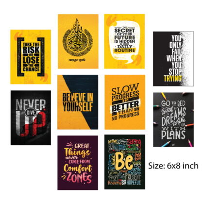 10 pieces motivational quotes pvc wallboard