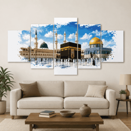 5 part islamic canvas 36x18 inch with double side tape
