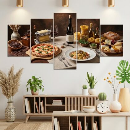 Restaurant decoration items 5 part split canvas